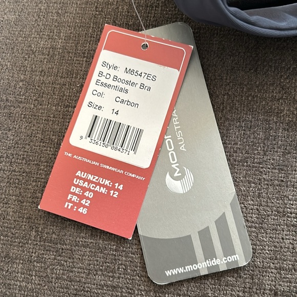 NWT Moontide Booster Bra Essentials Carbon Colour Size 12 B-D - Picture 4 of 4